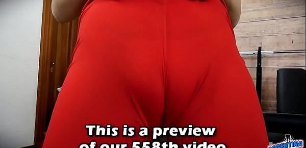 Perfect Round Ass and Huge Cameltoe Teen Rubbing Against That Cock